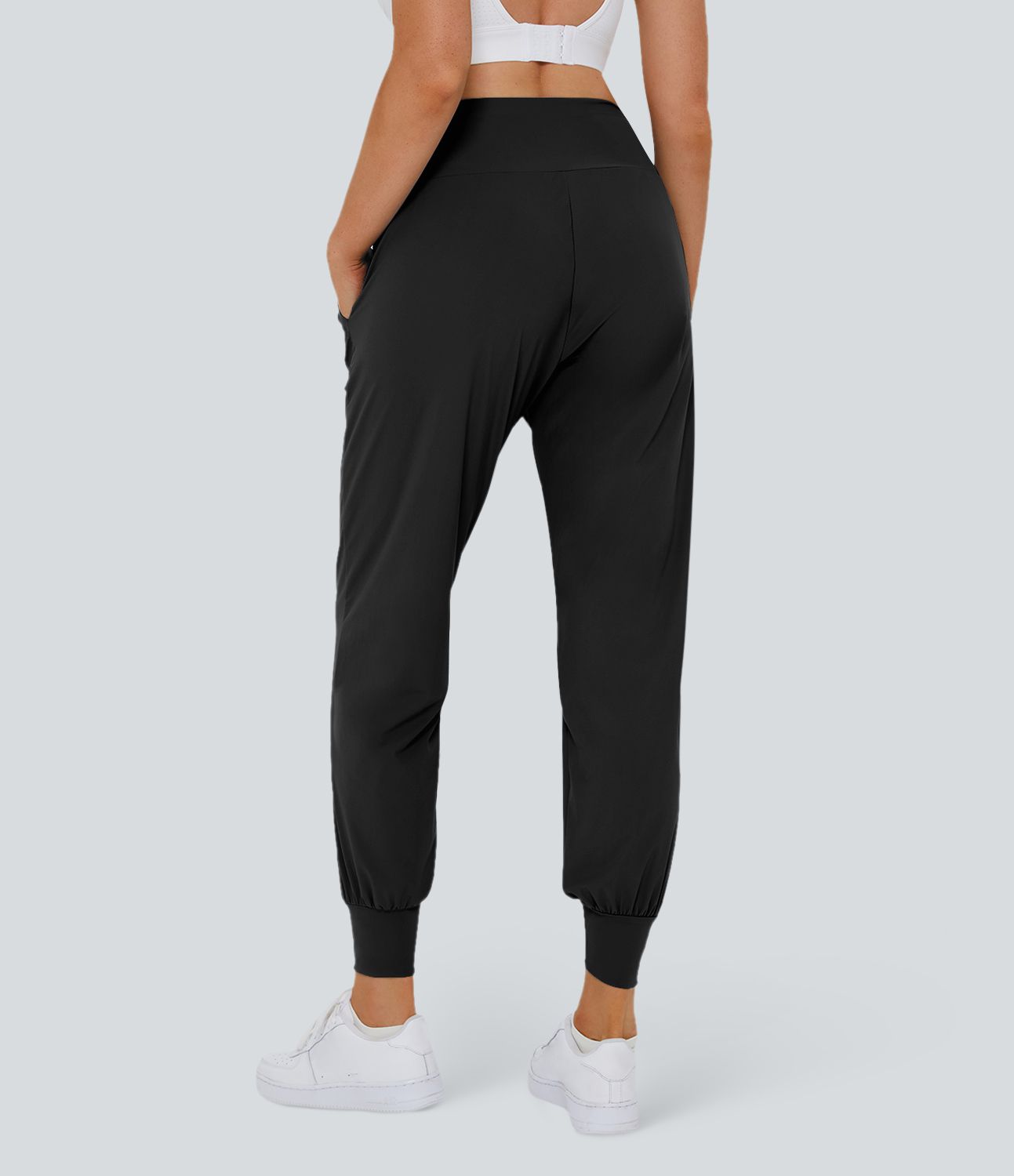 Jogging Casual Uni Taille Haute Poche Latérale