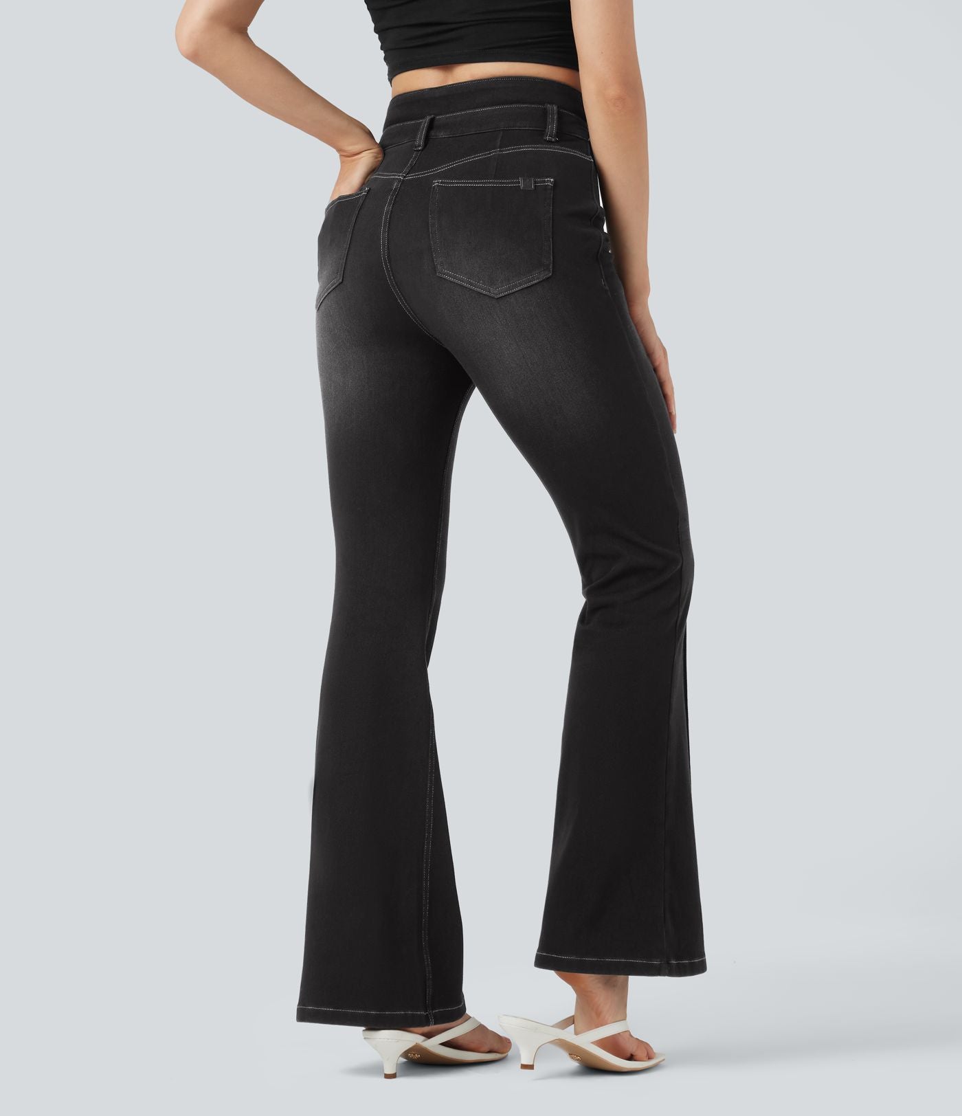 Jean évasé Halara Flex™ taille mi-haute gainant avec poches