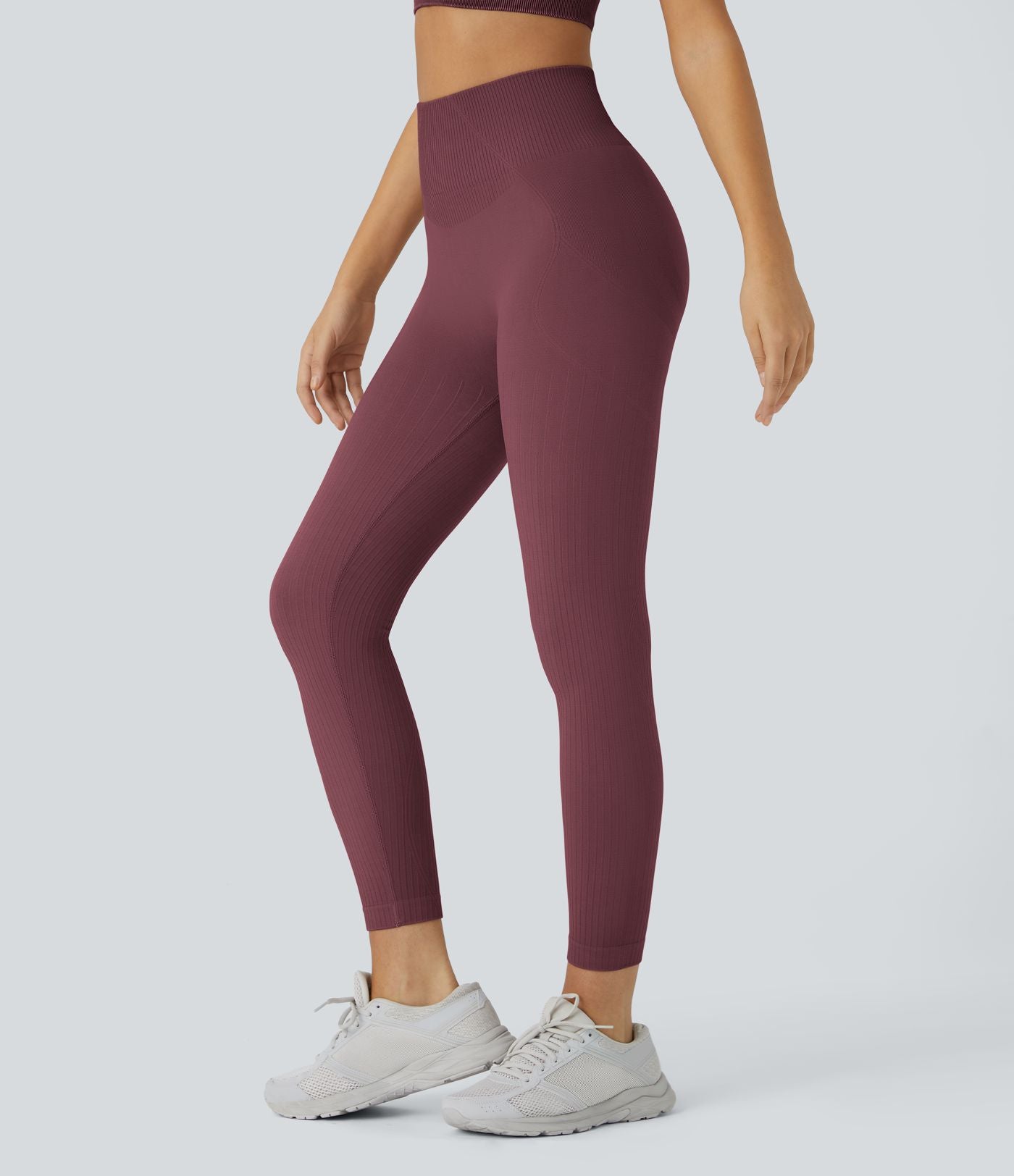 Legging d'entraînement gainant effet push-up taille haute côtelé doux sans couture OneForm Seamless Flow