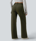 DayStretch Pantalon cargo décontracté taille haute coupe droite avec poches