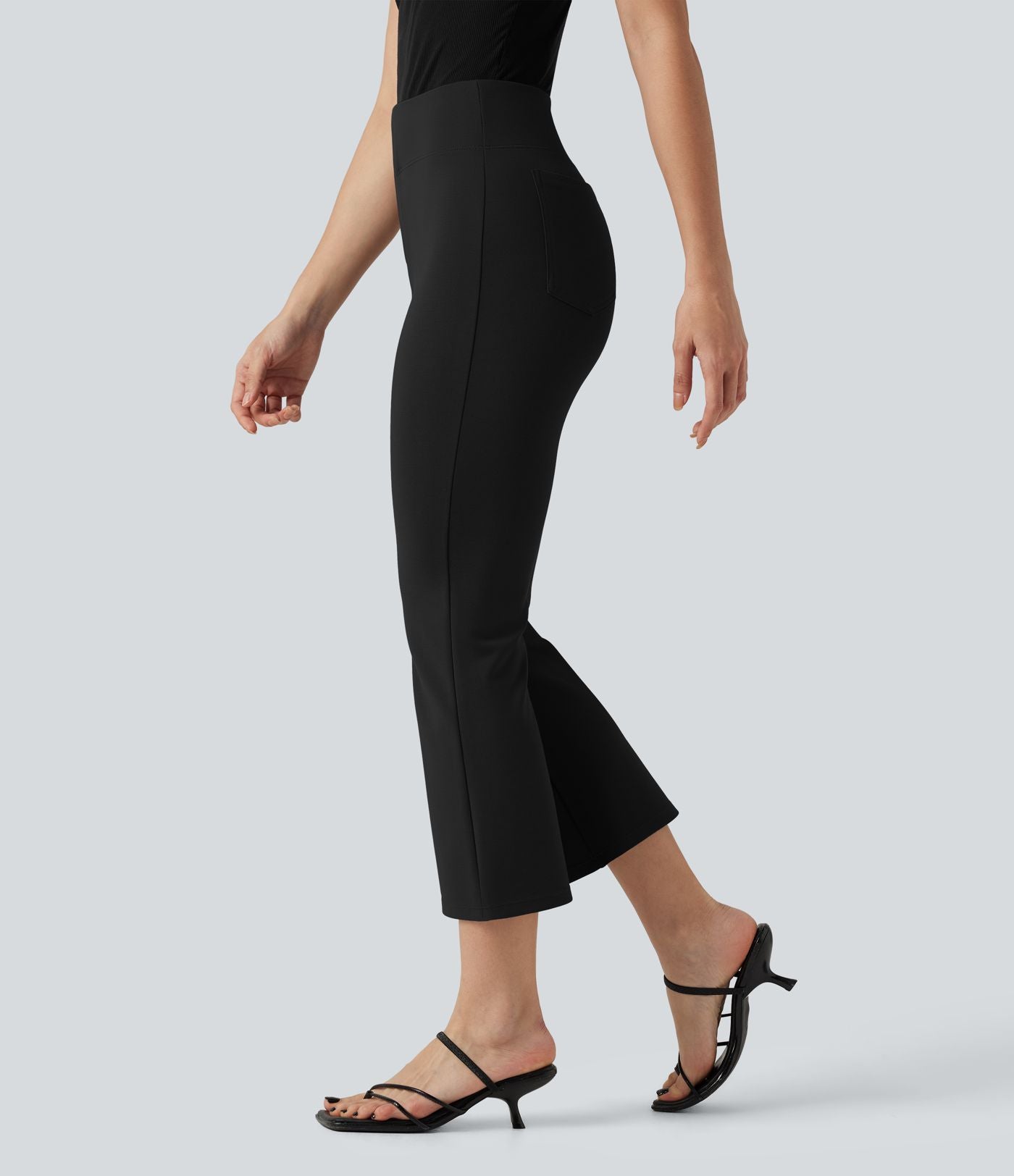 Pantalon tailleur Halara Flex™ évasé court, taille haute, à poches
