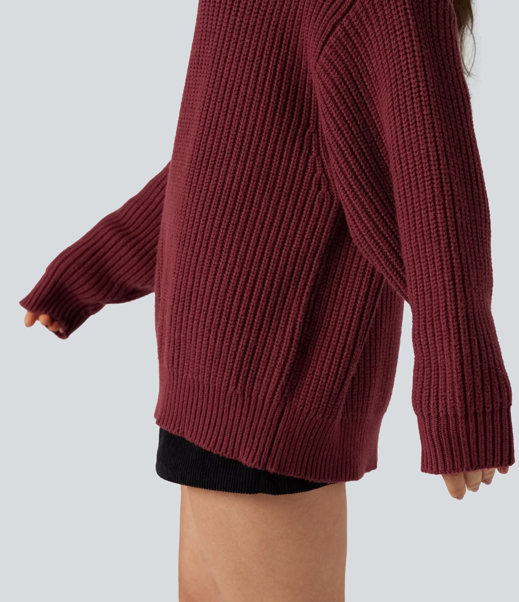 Pull col montant manches longues