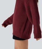 Pull col montant manches longues