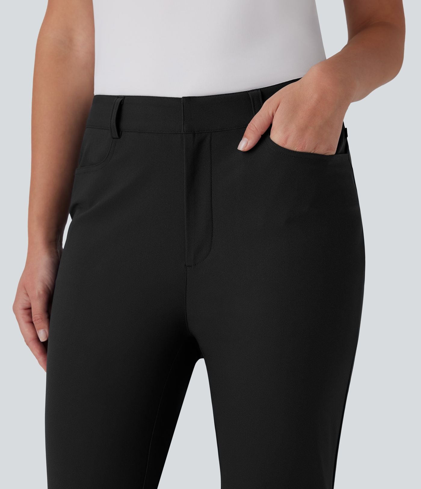 Pantalon de Golf Capri Taille Moyenne avec Poches Multiples, Coupe Fuselée, Séchage Rapide - Avec Poche pour Tees - Protection UPF40+