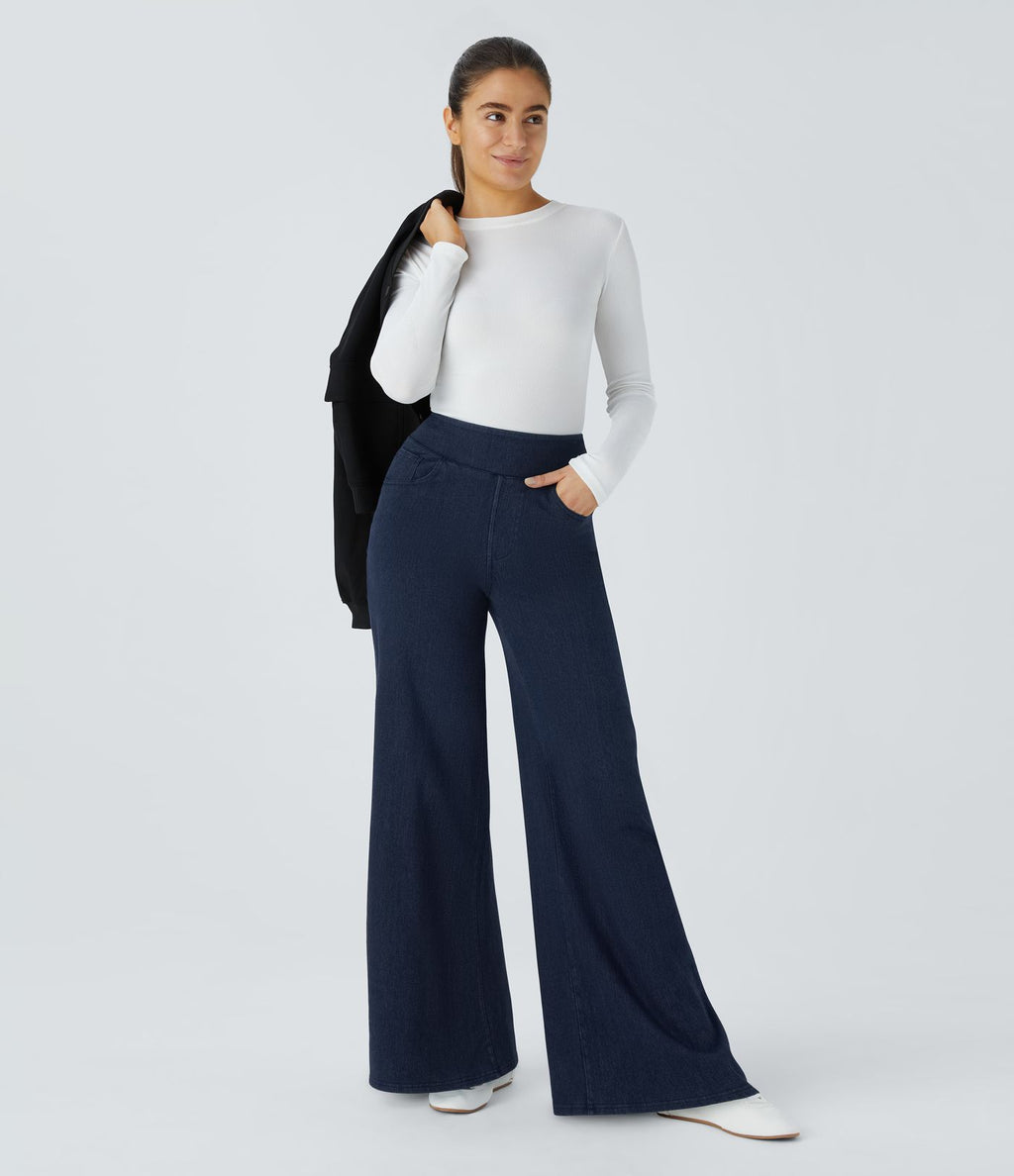 Halara Flex™ Denim Heat Jean large casual taille haute avec poches
