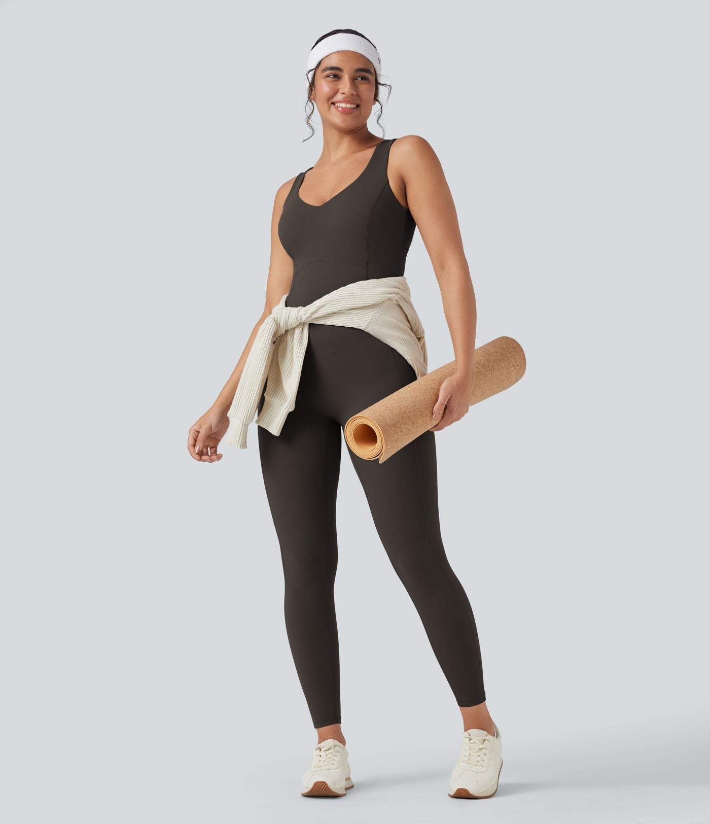 Combinaison de sport Halara UltraSculpt™ col V gainante push-up à poches