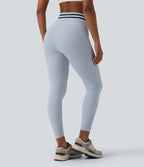 Legging de sport Halara UltraSculpt™ 7/8 gainant taille haute color block à rayures avec poches