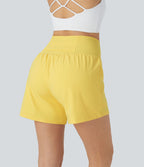 Short yoga 2-en-1 SoftlyZero™ Airy effet frais InstantCool taille très haute 12,5 cm avec poches, longueur allongée