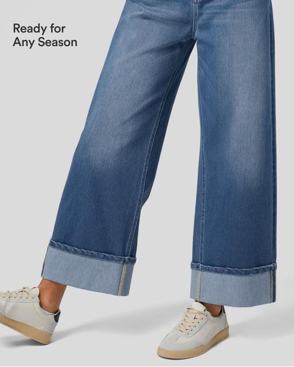 Halara Flex™ Jean Larges Taille Haute Ourlet Roulotté Multiples Poches