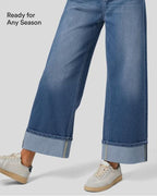Halara Flex™ Jean Larges Taille Haute Ourlet Roulotté Multiples Poches