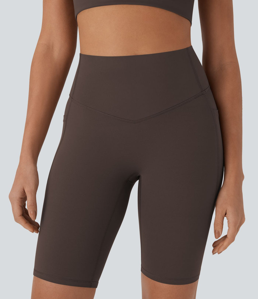 Short cycliste 22,8 cm d'entraînement gainant taille haute avec poches Halara UltraSculpt™