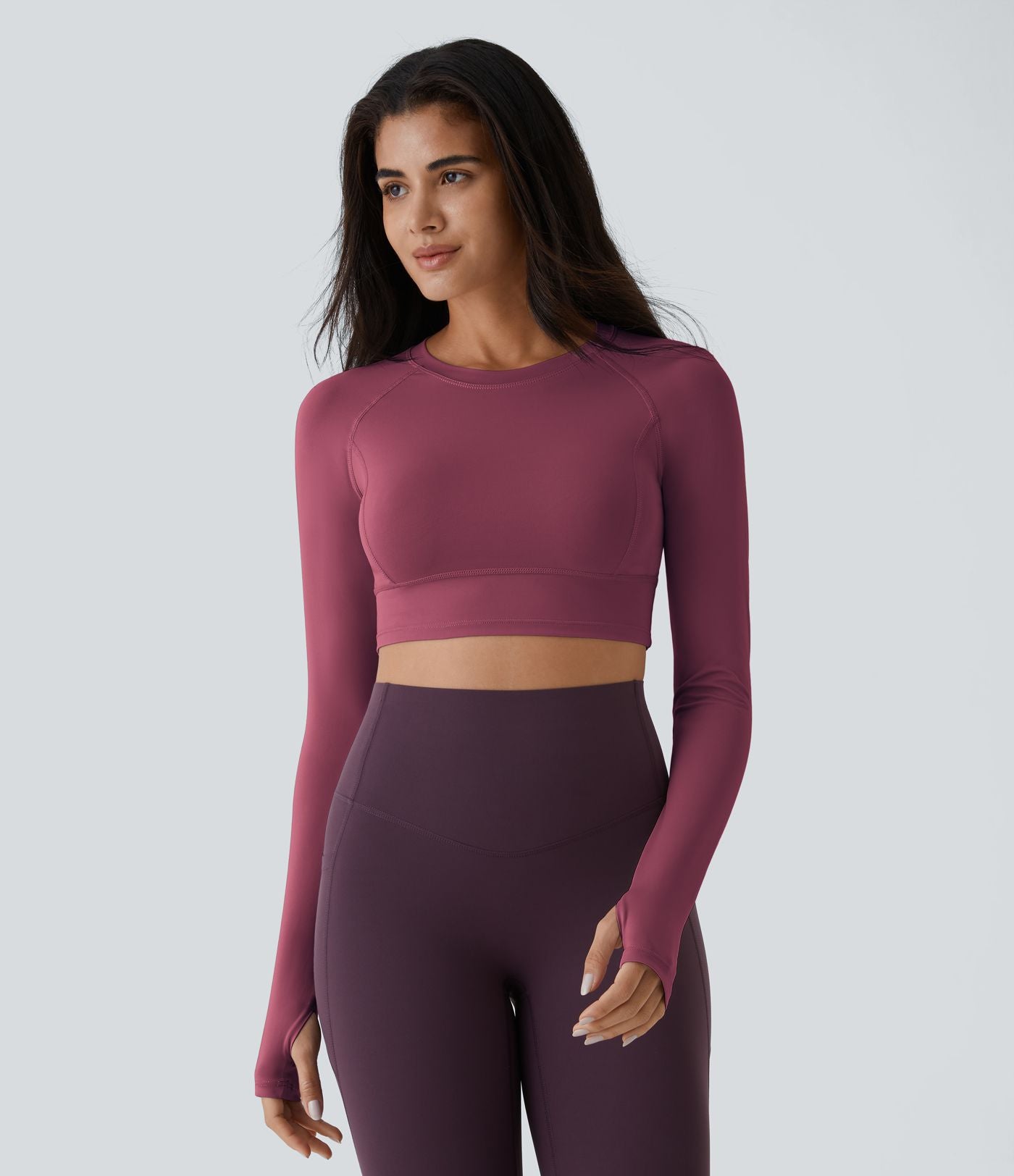 Top Sport Yoga Uni à Trou pour le Pouce Coupe Courte
