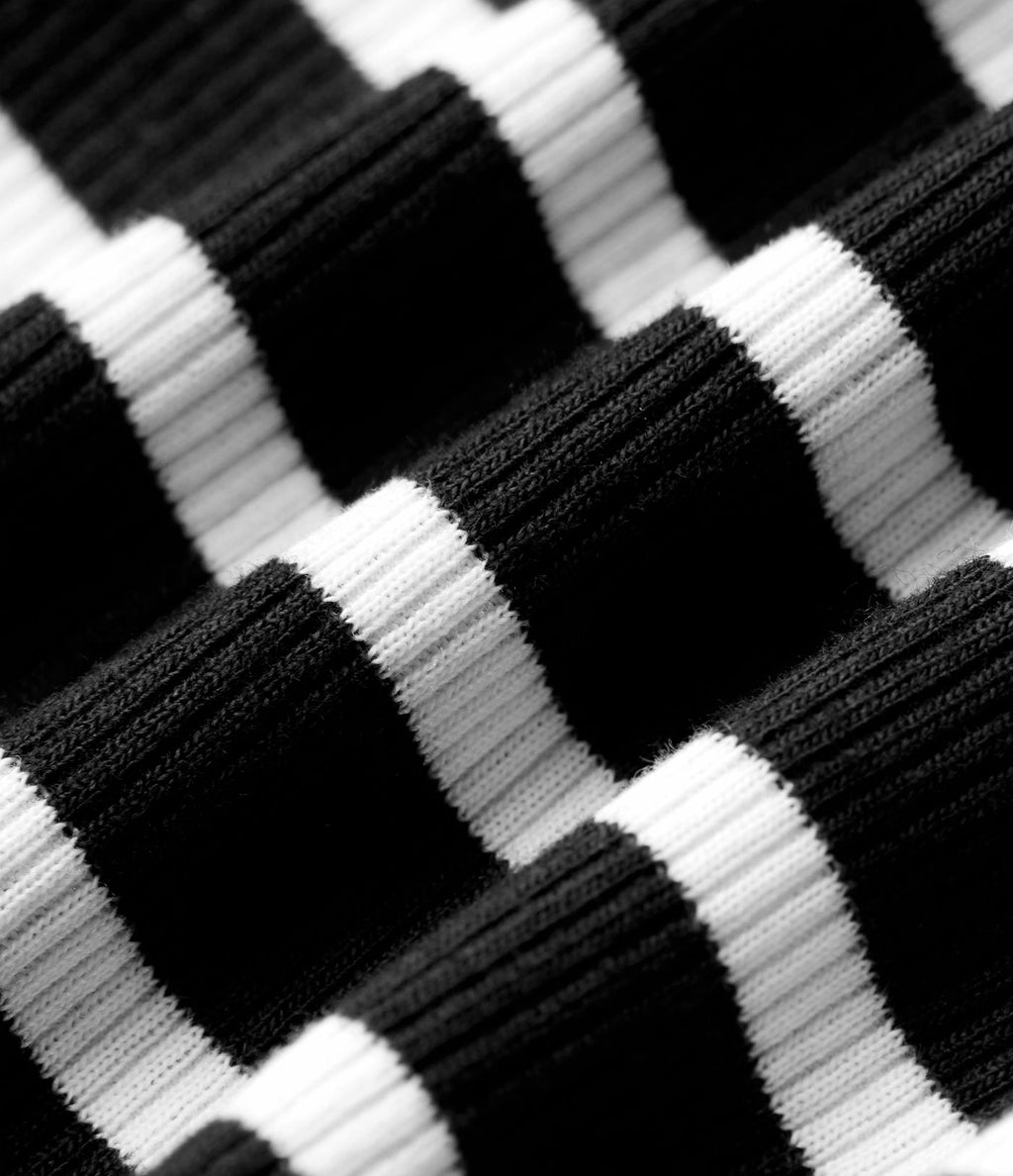 Robe mini décontractée à rayures col rond sans manches ourlet à volants superposés en maille côtelée