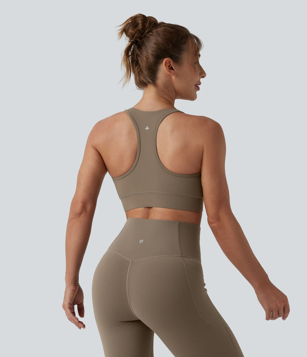 Brassière de sport running Halara UltraSculpt™ maintien léger col V dos nageur bonnets E-G