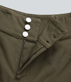 Short décontracté moulant taille haute avec boutons, ourlet roulé et poches