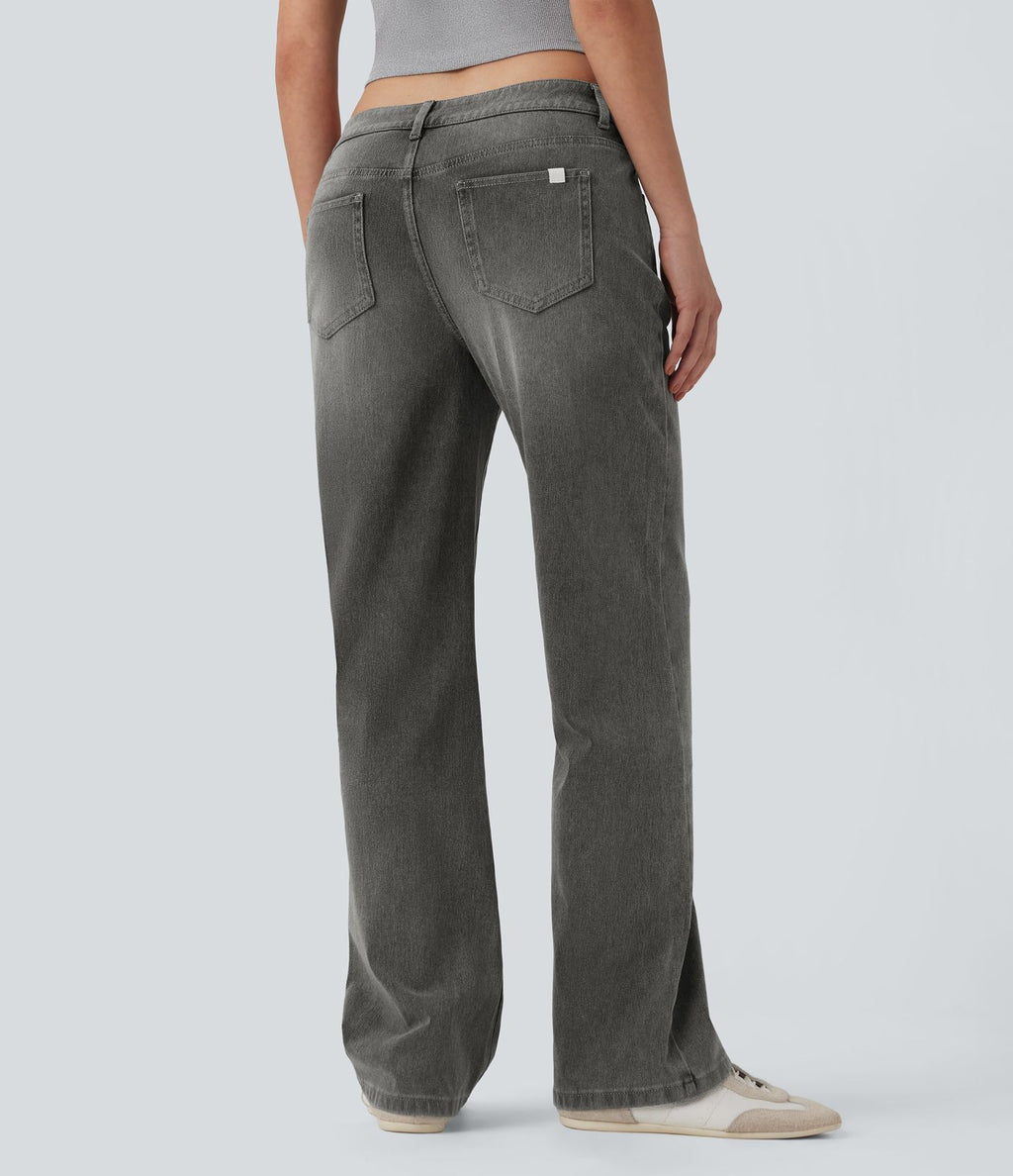 Jean décontracté Halara Flex™ taille basse coupe droite avec poches
