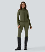Veste ajustée col montant zippée avec passants pouces et ourlet à volants DayStretch avec poches