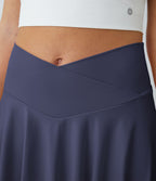 Jupe de tennis SoftlyZero™ Airy taille haute confortable 2-en-1 poches latérales croisées évasée effet frais