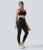 Legging yoga SoftlyZero™ 7/8 skinny taille haute croisée avec poches - UPF50+
