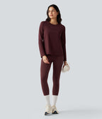 Top de sport running SoftlyZero™ Airy ourlet fendu col rond manches longues - UPF50+