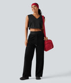 Débardeur yoga crop top SoftlyZero™ Airy col V toucher frais, protection solaire UPF50+