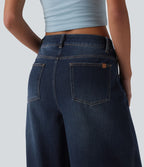 Jean Barrel 7/8 taille basse Halara Flex™ avec poches zippées