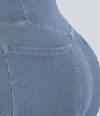 Jean super évasé Halara Flex™ décontracté maille denim extensible délavée effet frais InstantCool taille haute poches croisées