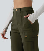 DayStretch Pantalon cargo décontracté taille haute coupe droite avec poches