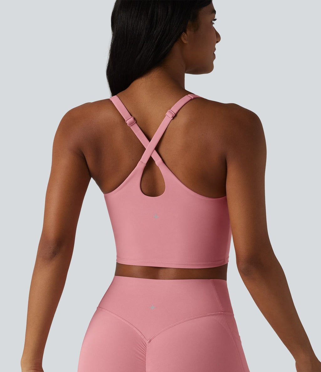 Halara UltraSculpt™ Débardeur yoga push-up à bretelles croisées réglables et coussinets non amovibles