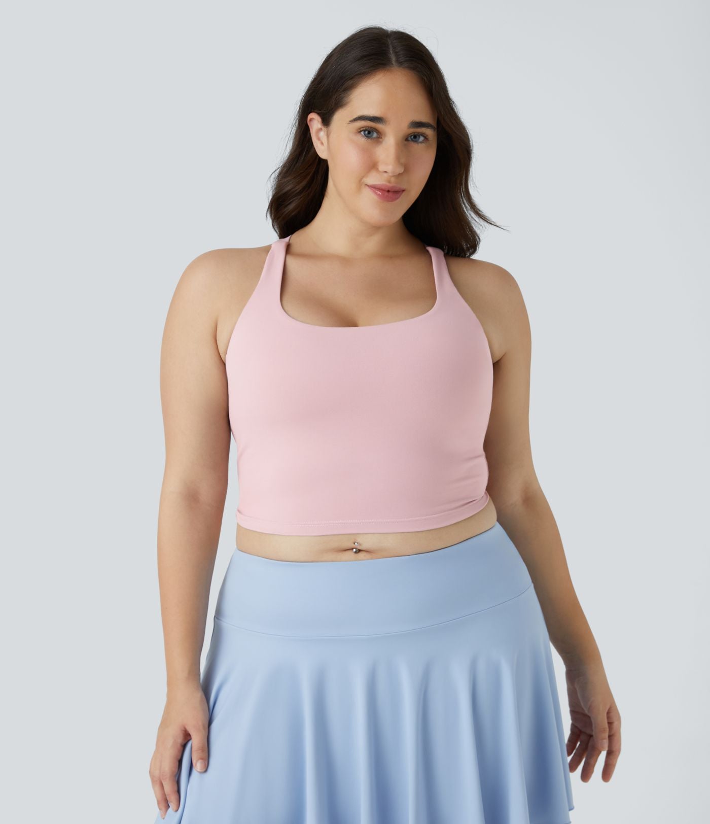 Débardeur Yoga Court Dos Nu Croisé Grande Taille