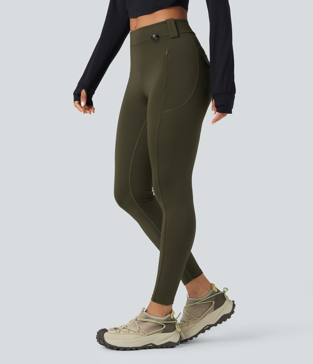 Legging cargo de randonnée résistant à l'usure taille mi-haute avec poches