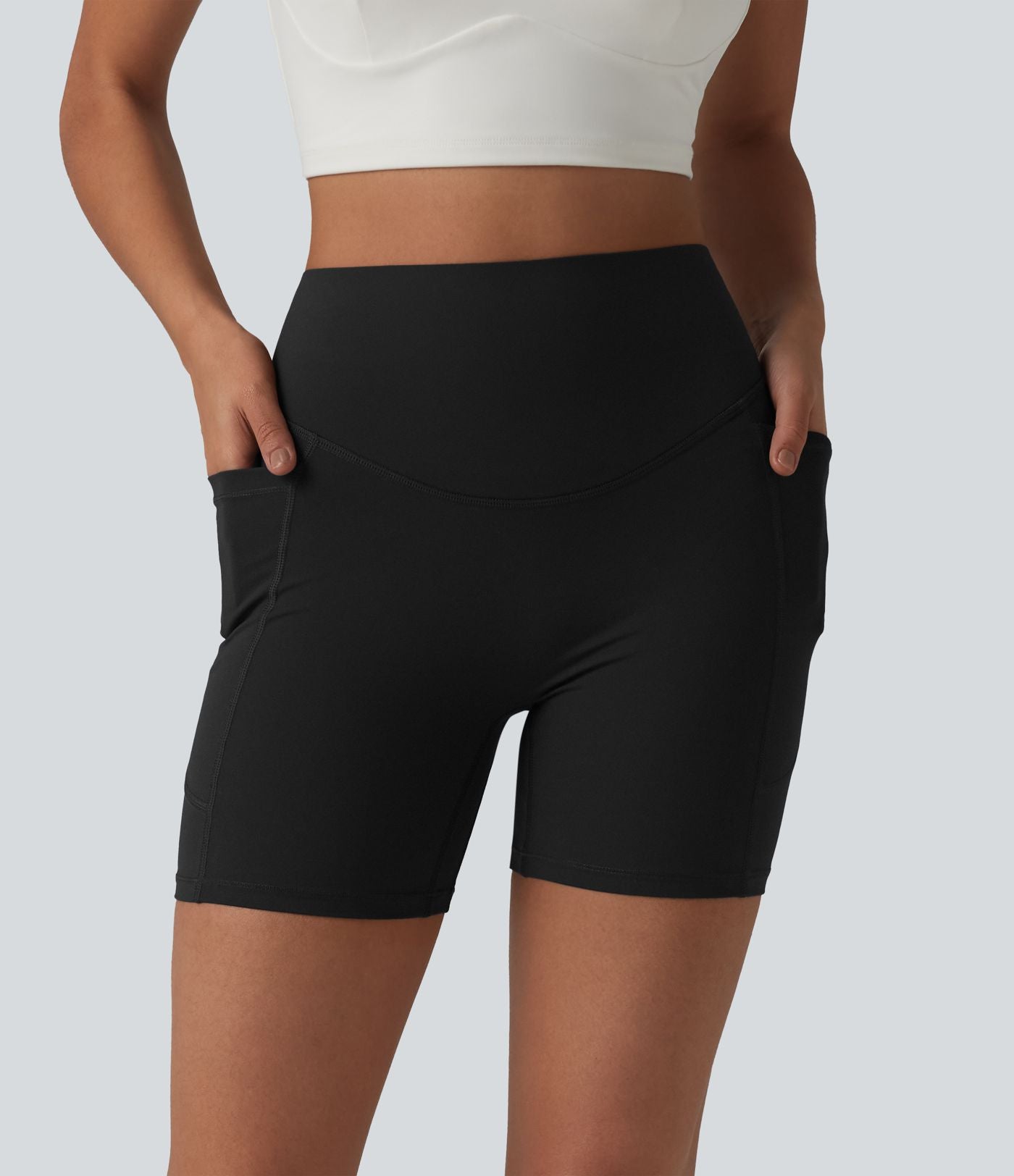 Halara UltraSculpt™ Cycliste de sport taille haute ventre plat push-up 12,5 cm avec poches