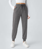 Jogging Yoga Froncé Taille Haute Cordon de Serrage Poche Latérale
