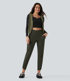 Pantalon fuselé croisé taille haute DayStretch avec poches