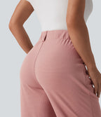 Halara Flex™ Pantalon tailleur évasé gaufré taille haute avec poches