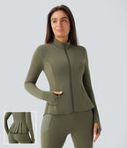Veste d'équitation ajustée Softlyzero™ avec col montant, passe-pouces, poches, plis et fermeture éclair - Protection UPF50+