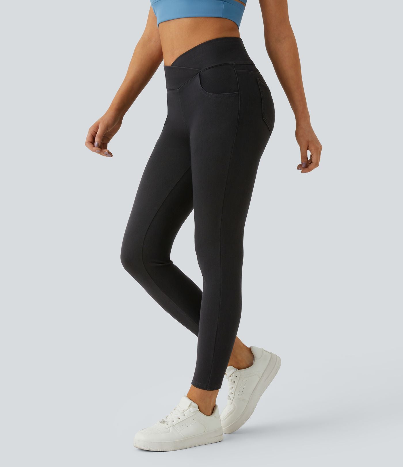 Halara Flex™ Jegging Travail Taille Haute Croisé Poches Multiples Tricot Extensible