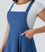 Robe mi-longue décontractée fluide Breezeful™ séchage rapide avec bretelles ajustables, boutons et poches multiples