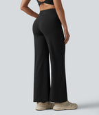 Pantalon de yoga bootcut mi-taille avec poches