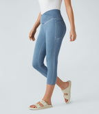Halara Flex™ Jegging Travail Capri Tricoté Extensible Lavé Poche Latérale Croisée