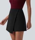 Jupe-short mini tailleur taille haute infroissable longueur rallongée