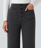 Halara Flex™ Pantalon tailleur pied-de-poule coupe droite taille haute avec poches