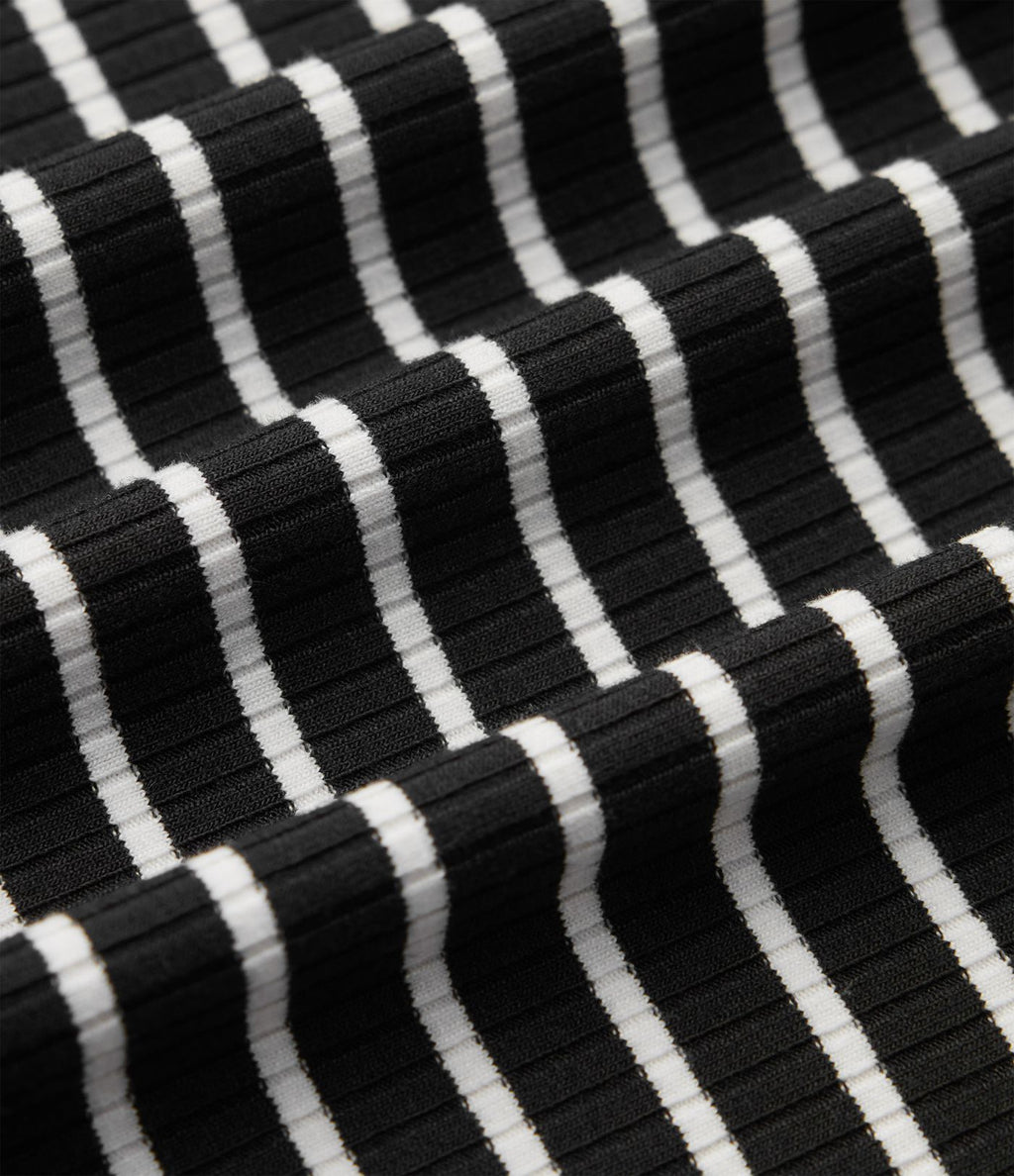 Robe décontractée midi rayée avec brassière intégrée cordon de serrage et poches