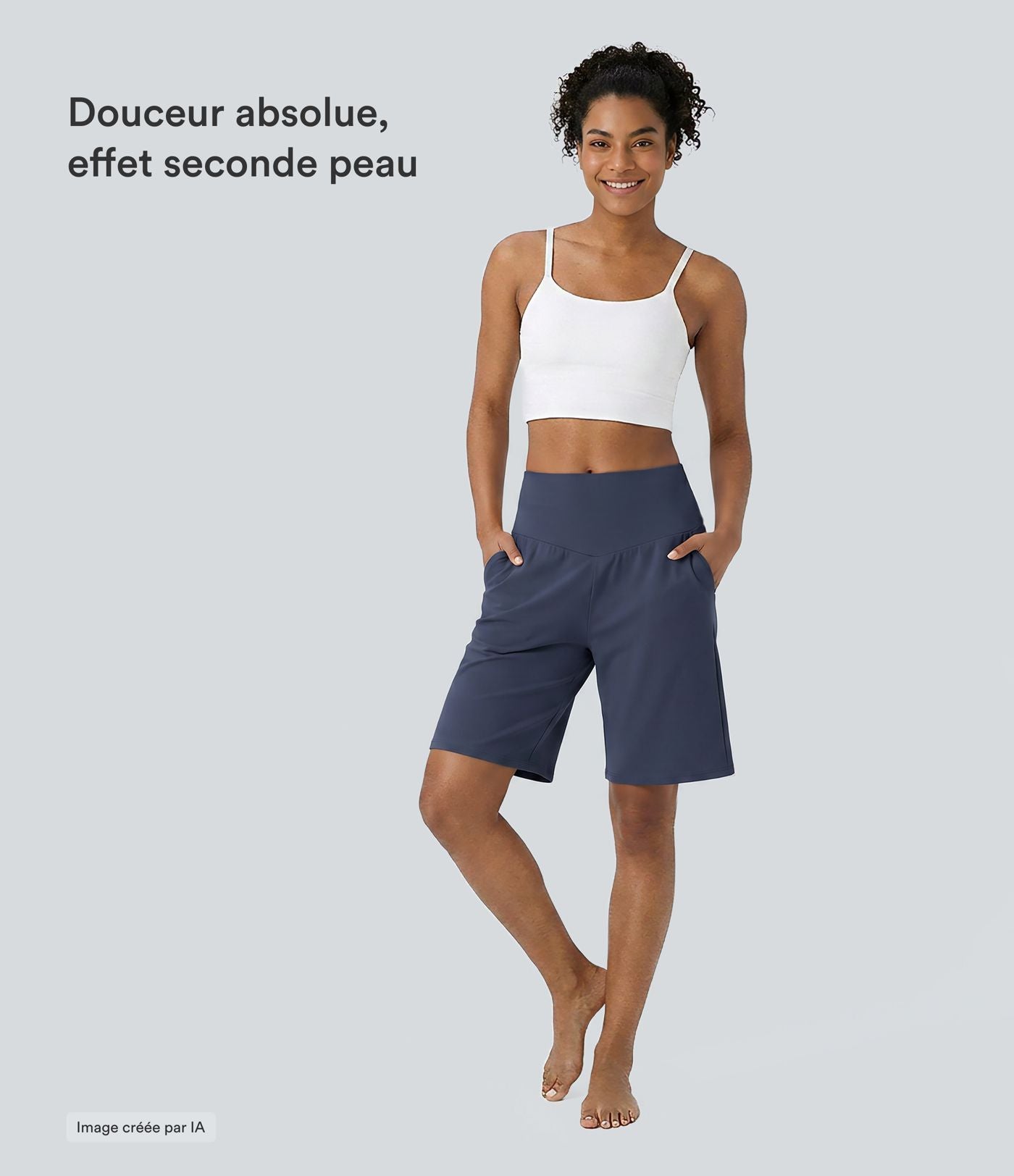 Bermuda SoftlyZero™ Airy de yoga taille haute avec poches multiples et effet frais InstantCool