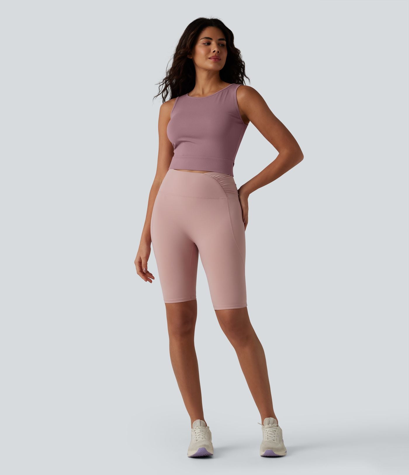 Débardeur de yoga côtelé à nouer dans le dos, à effet frais InstantCool et anti-odeurs, protection solaire UPF40+