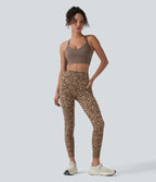 Legging d'entraînement taille haute gainant effet push-up imprimé léopard Halara UltraSculpt™ avec poches