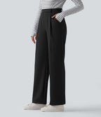 Pantalon tailleur jambes droites slim taille haute Halara Flex™ DayStretch avec poches