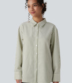 Chemise tailleur oversize manches longues à rayures