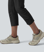 Jogging court de running taille haute froncé avec cordon de serrage et poches