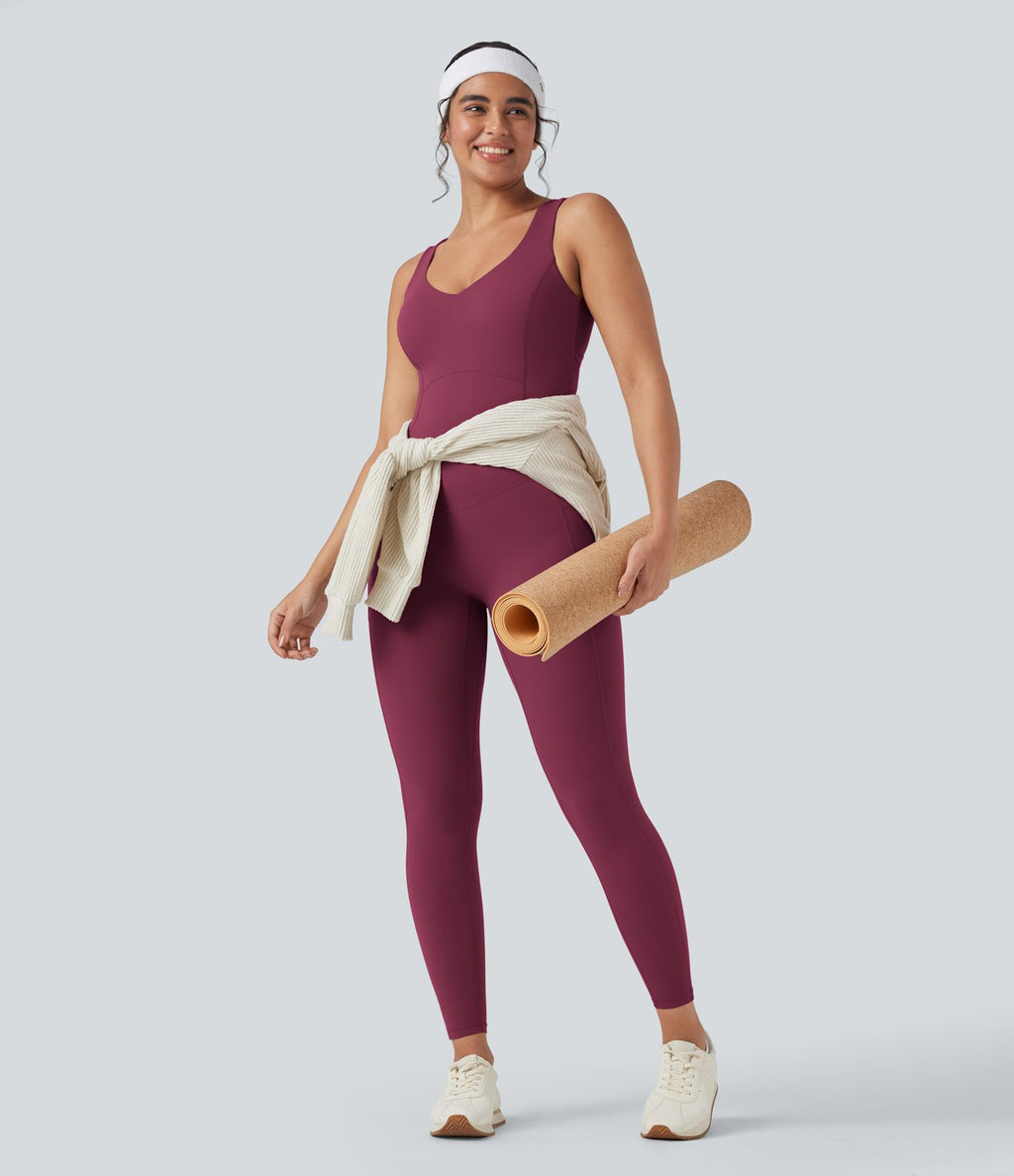 Combinaison de sport Halara UltraSculpt™ col V gainante push-up à poches